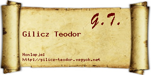 Gilicz Teodor névjegykártya